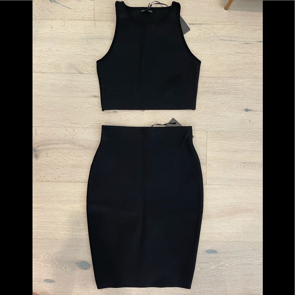Two piece fitted top/skirt